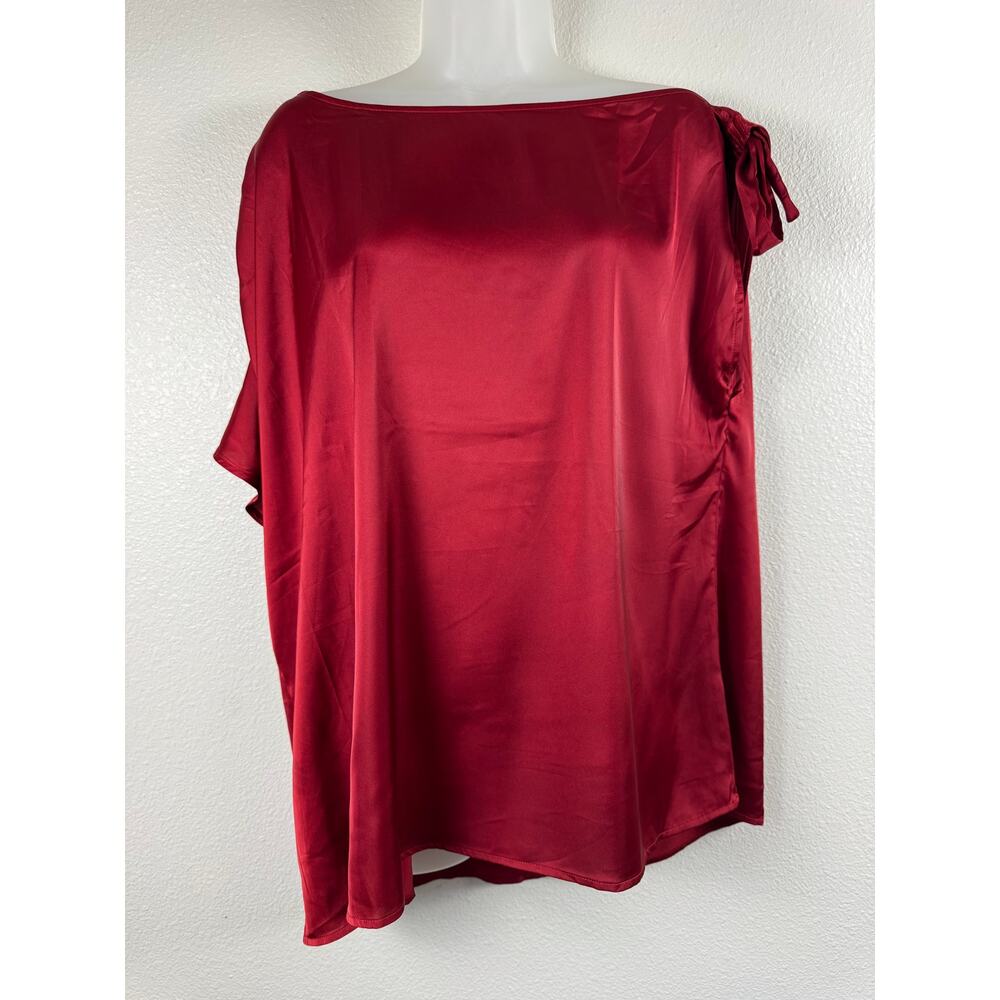 Torrid Satin Off-Shoulder Top Dark Red Size 0 (L/12) NEW